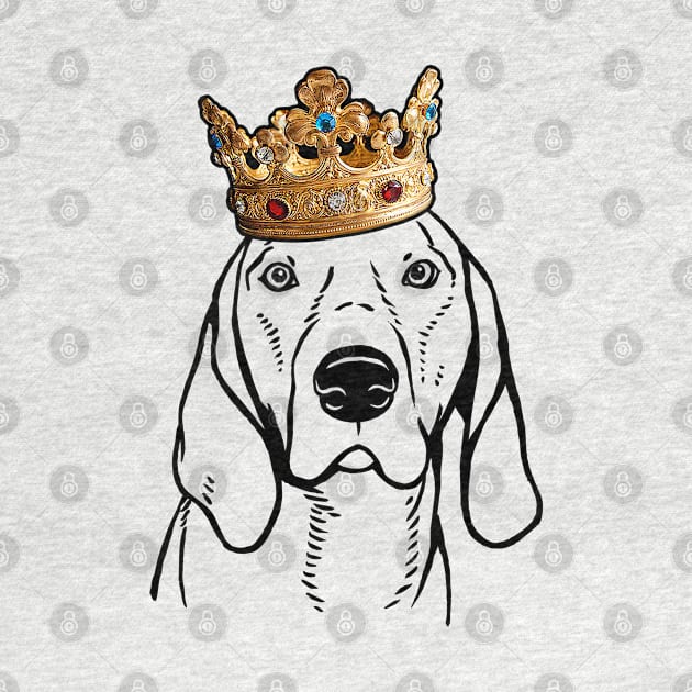 American English Coonhound Dog King Queen Wearing Crown by millersye